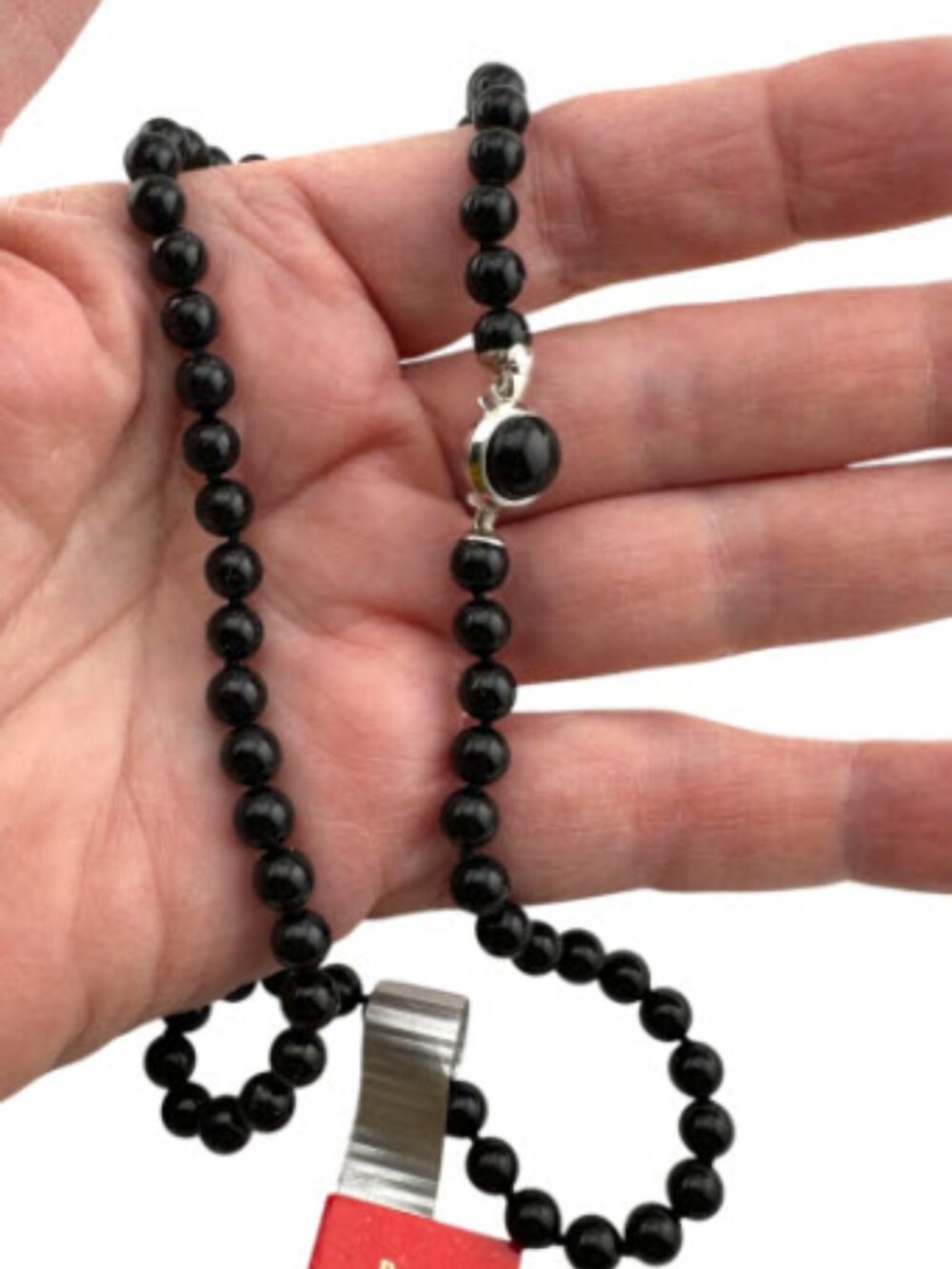 Vintage Mallorca Pearl Choker Black Pearls Made in Spain Original Tag 15" - Picture 3 of 9